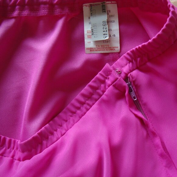 Zacks Sz 13-14 Fuschia 2 Piece Dress Vintage 80s Skirt Jacket Suit Lace & Pearls - Picture 9 of 11
